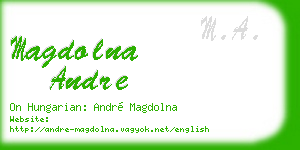 magdolna andre business card